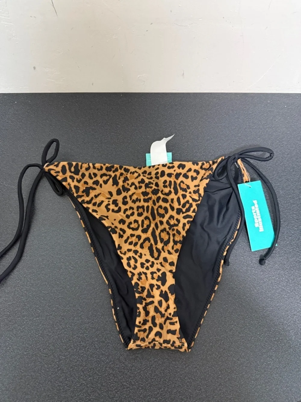 Sports Illustrated Swim Leopard Tie-Side Bikini Bottoms - Brown & Black
